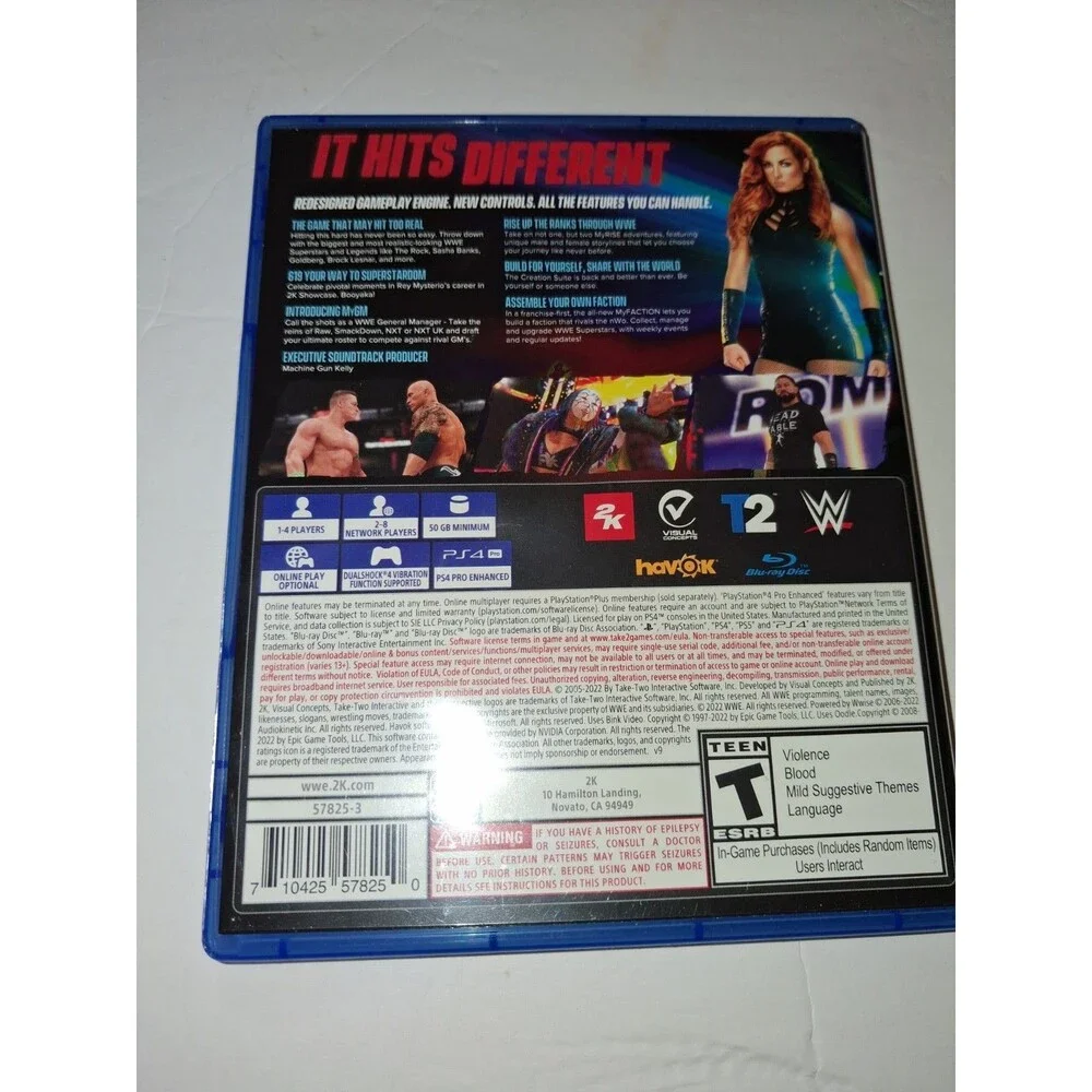 WWE 2K22 for Sony PlayStation 4 in great condition. From a personal...